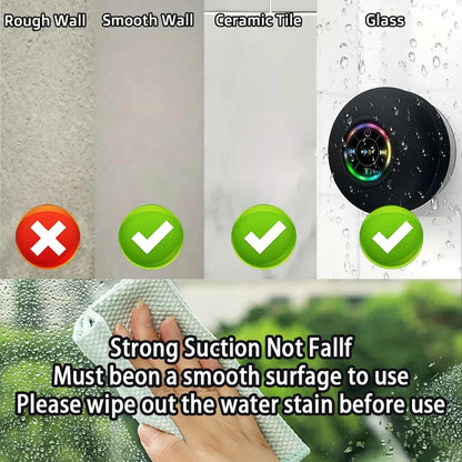 Bluetooth Portable Waterproof Speaker Suction Cup Bathroom Loudspeaker