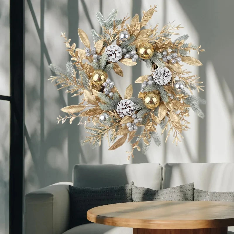 Christmas Wreath Artificial Pine Cone Round