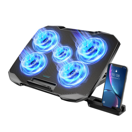Laptop Cooling Pad Adjustable Stand with 5 Fans