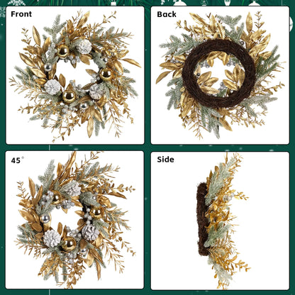 Christmas Wreath Artificial Pine Cone Round