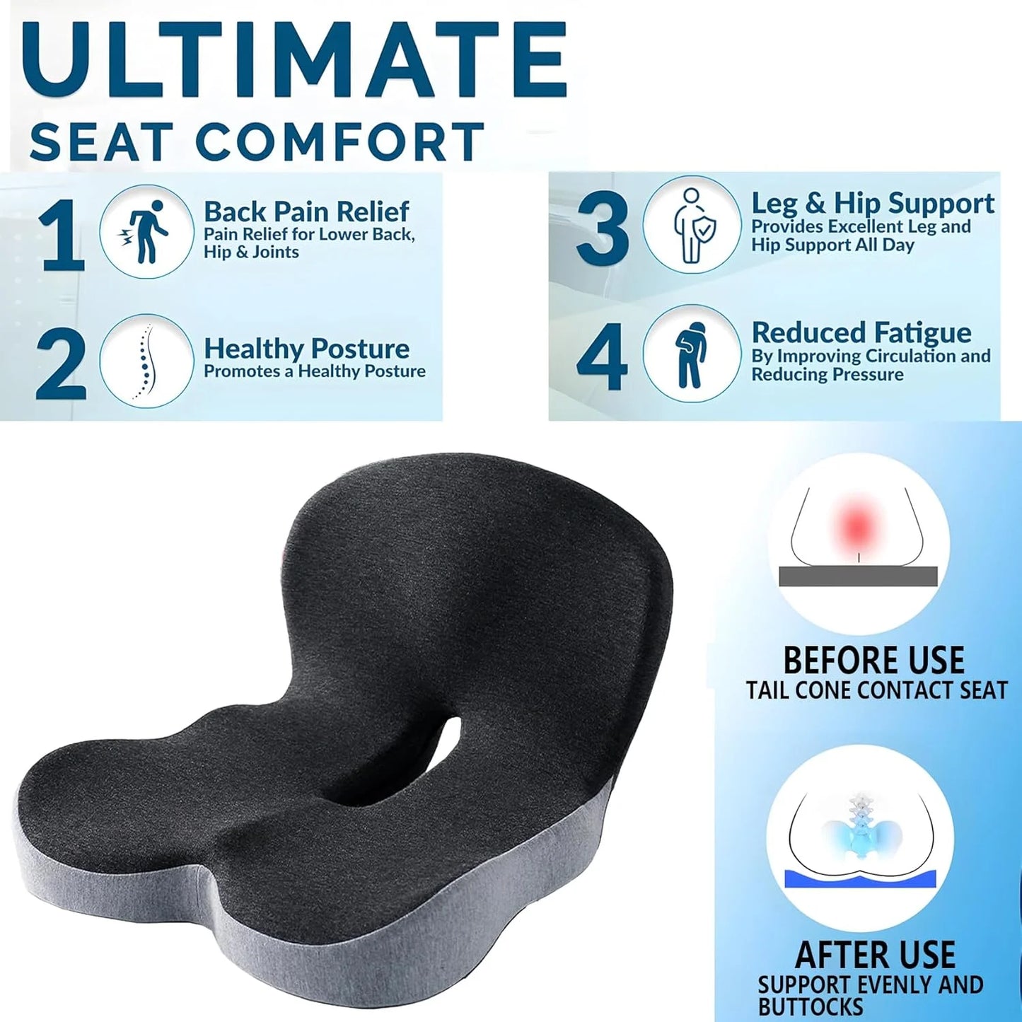 Lumbar Pillow Memory Foam Seat Support