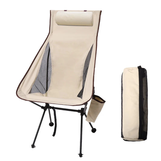 Camping Chair Folding Portable Lightweight Aluminum Headrest