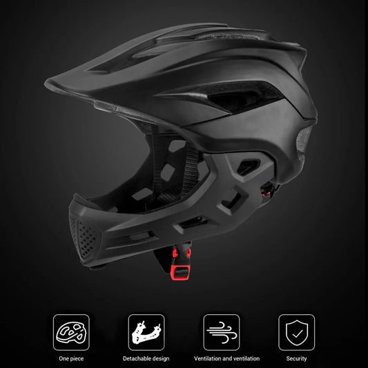 Kids Bike Helmet Full Face with Detachable Chin Guard