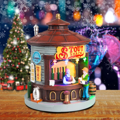 Christmas Village House with LED Light Up Figurine