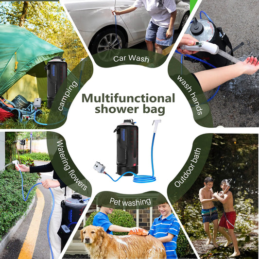 Outdoor Shower Camping Shower Bag with Solar Pressure Pump