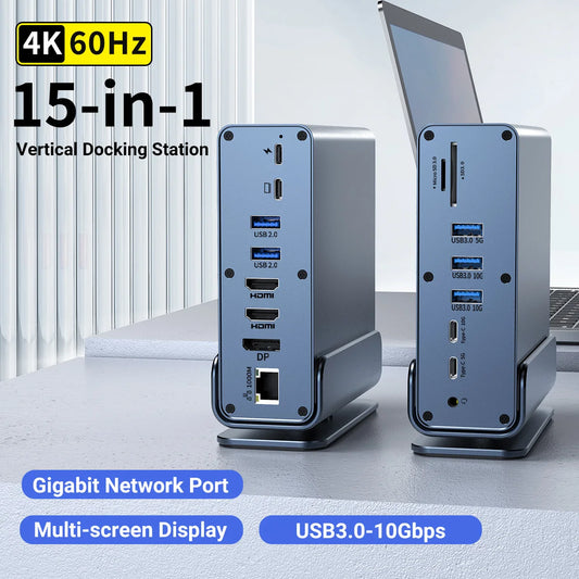 USB-C Docking Station 15-in-1 Triple Monitor Hub