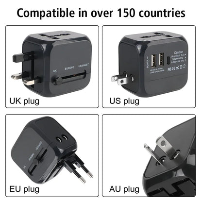 Travel Adapter Universal Wall Charger with USB Type C