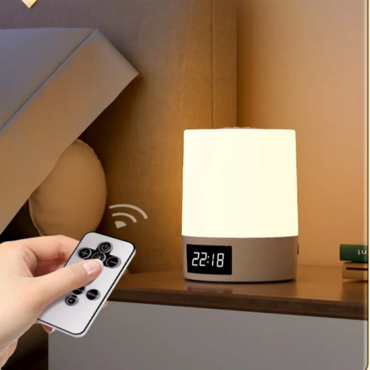 Night Lamp Light Clock with Dimmable LED for Bedroom