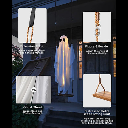 Halloween Outdoor Hanging Ghost Light Up Decoration