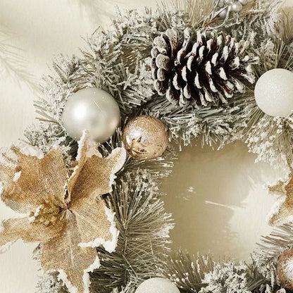 Christmas Wreath Silver Grey Pinecone Front Door Decoration
