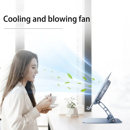 Laptop Stand Aluminum Cooling Fan Adjustable