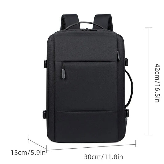 Backpack Men Expandable Waterproof USB Laptop Oxford