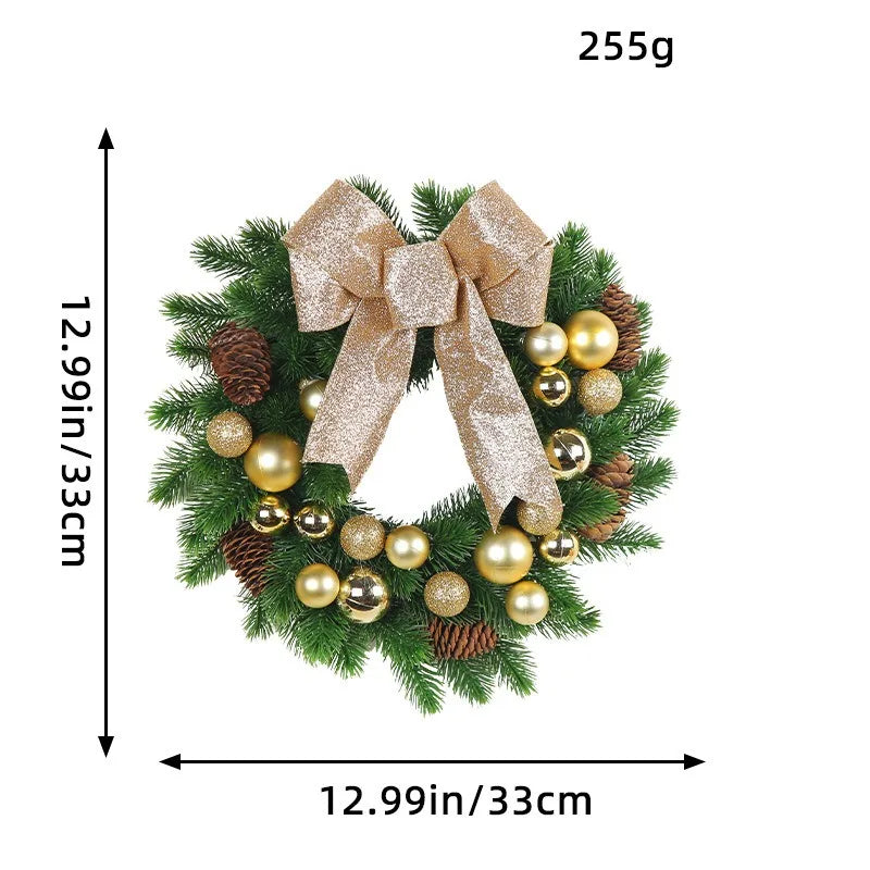 Christmas Wreath Bow Flower Door Hanging Decoration