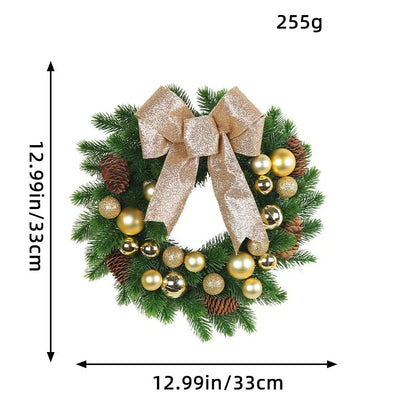 Christmas Wreath Bow Flower Door Hanging Decoration