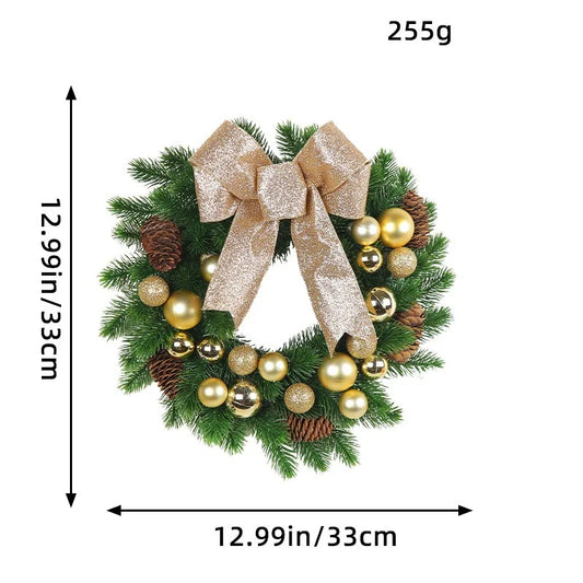 Christmas Wreath Bow Flower Door Hanging Decoration