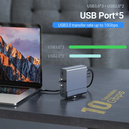 USB-C Docking Station 15-in-1 Triple Monitor Hub
