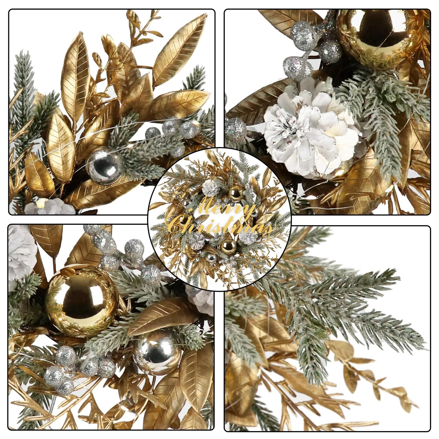 Christmas Wreath Artificial Pine Cone Round