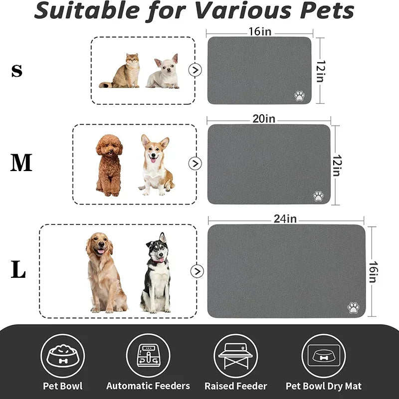 Pet Feeding Mat (Grey)