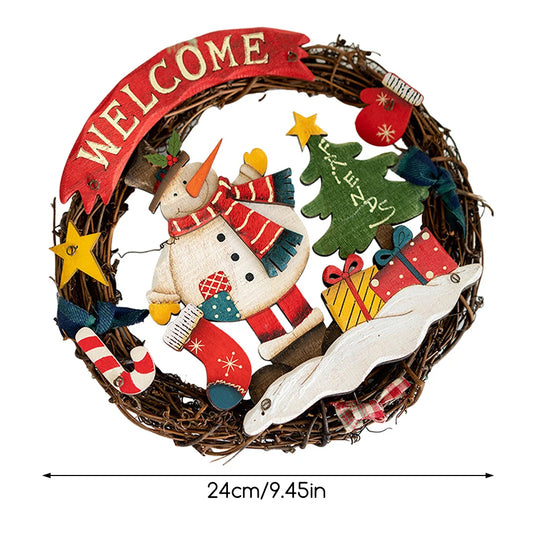 Rustic Wooden Christmas Santa Welcome Plaque
