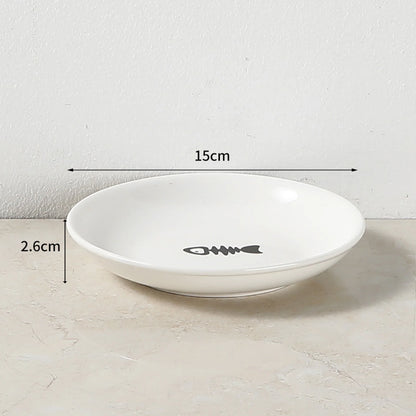 Cat Food Bowl Ceramic Wide Non Slip Shallow Dish
