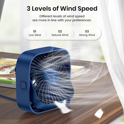 Portable Mini Desk Fan (Blue)