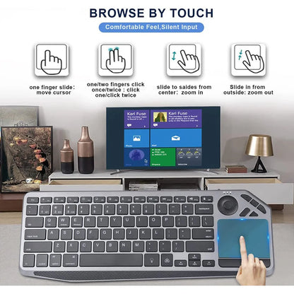 Rechargeable Wireless Bluetooth Keyboard with Touchpad & Backlight