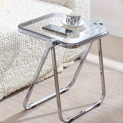 Coffee Table Folding Transparent for Sofa Balcony