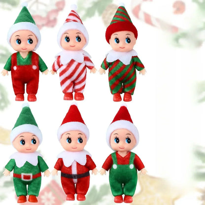 Christmas Elf Dolls with Mini Plush Set (6pcs)