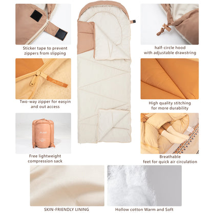 Outdoor Sleeping Camping Bag with Ultralight 4 Season Cotton
