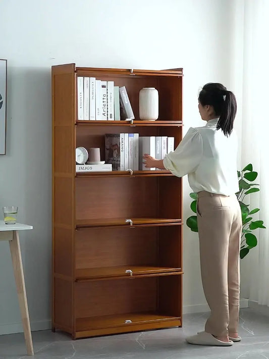 Bookshelf Storage Cabinet with Flip Doors