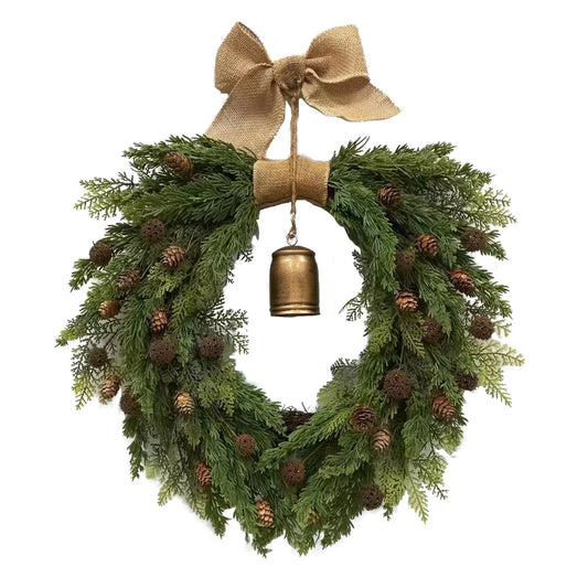 Christmas Wreath Bells Garland Holiday Decoration