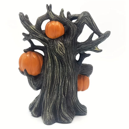 Halloween Pumpkin Tree Monster Statue Resin Ornament