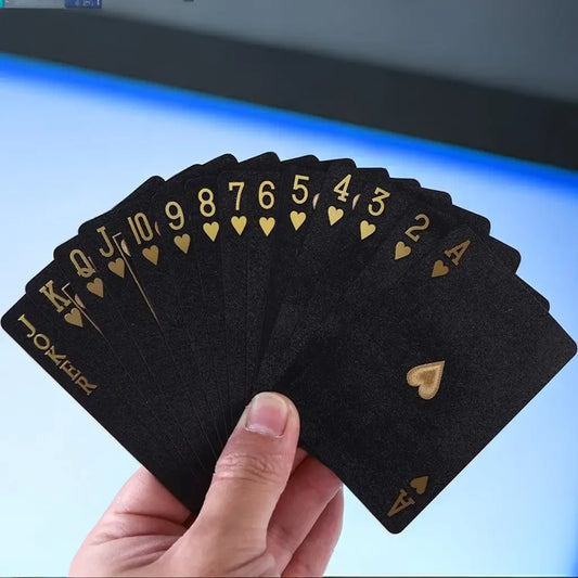 Poker Cards Waterproof PVC Black Rose Deck