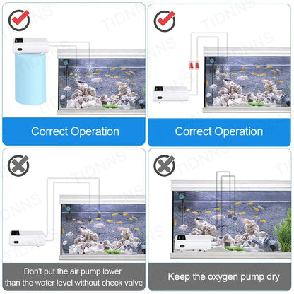 Aquarium Air Pump Rechargeable Silent USB Lithium Battery