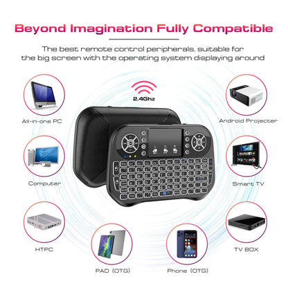 Mini Wireless Bluetooth Keyboard Backlit USB for Android PC