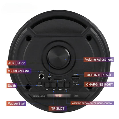 Portable Wireless Bluetooth Subwoofer Speaker Soundbar with LED lights & Karaoke