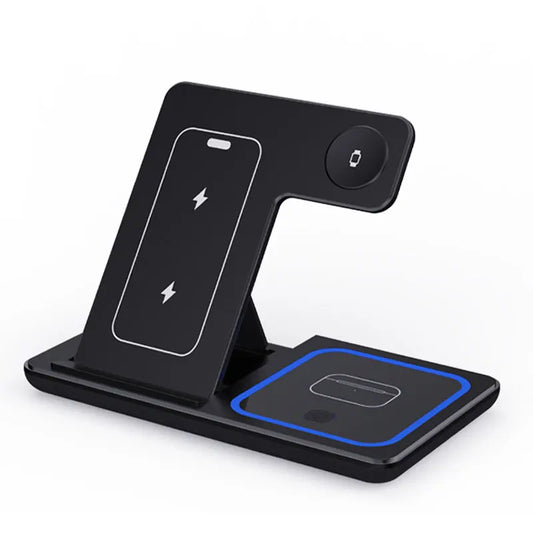 3 in 1 Fast Charging Foldable Stand Wireless Charger