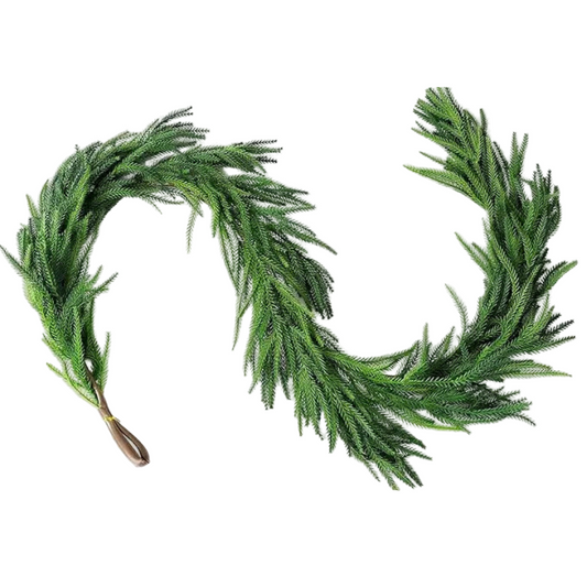 Christmas Garland with Norfolk Pine Artificial Greenery