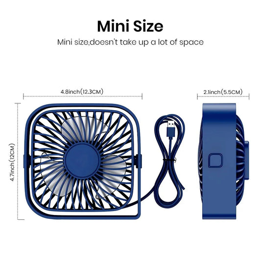 Portable Mini Desk Fan (Blue)
