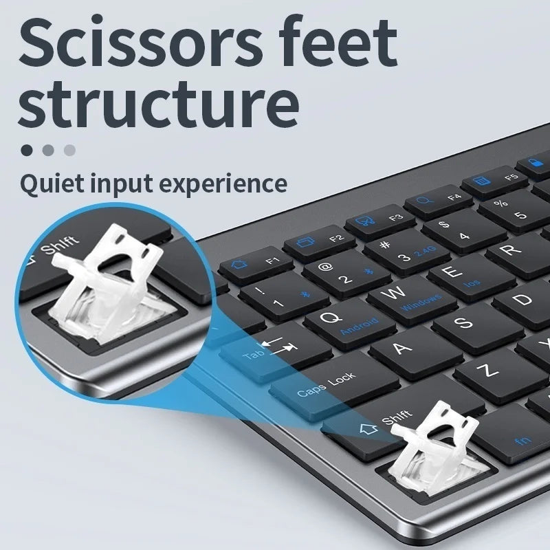 Slim Wireless Bluetooth Rechargeable Keyboard Mouse Set