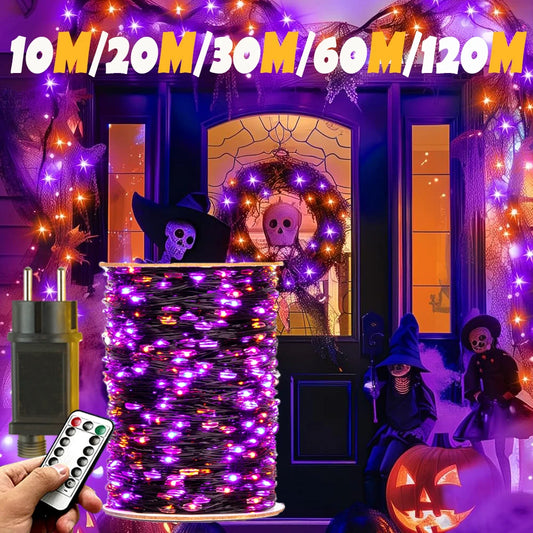 Halloween Fairy Lights with Purple Orange Lights