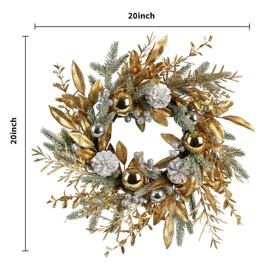 Christmas Wreath Artificial Pine Cone Round