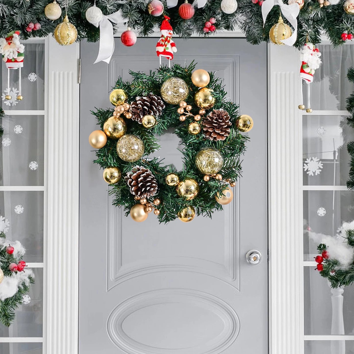 Christmas Wreath Round Silk Holiday Decoration