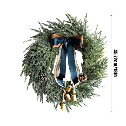 Christmas Wreath Artificial Norfolk Bells Ribbon