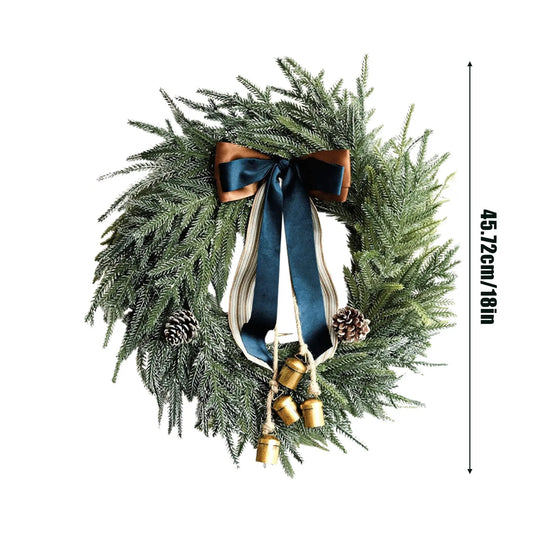Christmas Wreath Artificial Norfolk Bells Ribbon