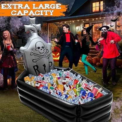 Halloween Skeleton Ice Bucket Inflatable Coffin Cooler