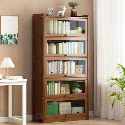 Bookshelf Storage Cabinet with Flip Doors