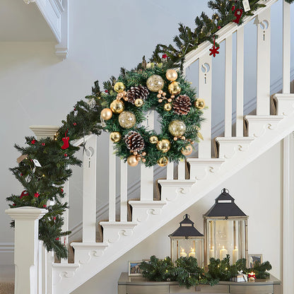 Christmas Wreath Round Silk Holiday Decoration