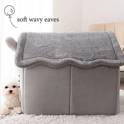 Pet House Folding Winter Bed with Removable Cover