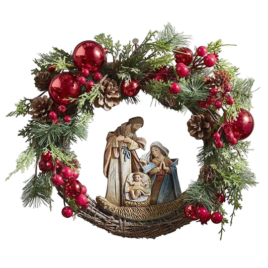 Christmas Wreath Nativity Scene Door Wall Decoration